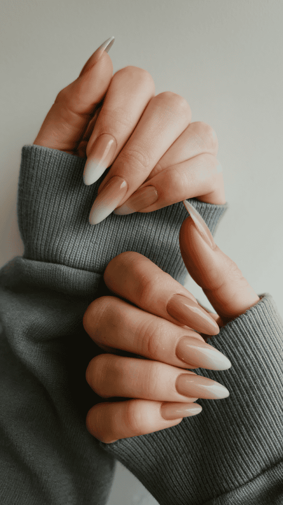 natural gradient acrylic nails
