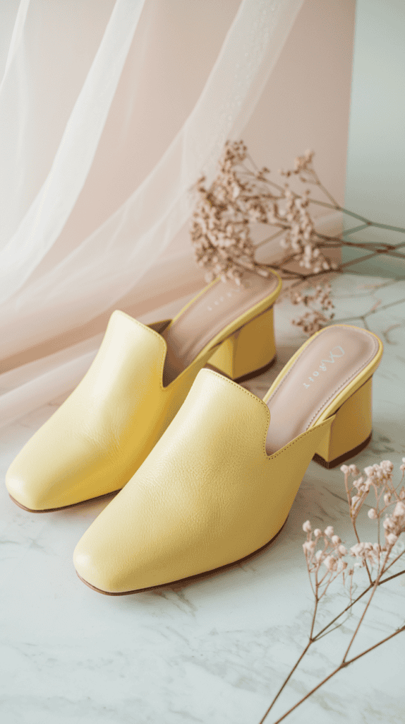 butter yellow mules