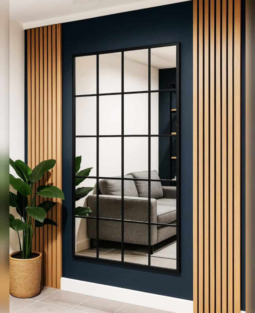 spring bedroom ideas framed mirror wall