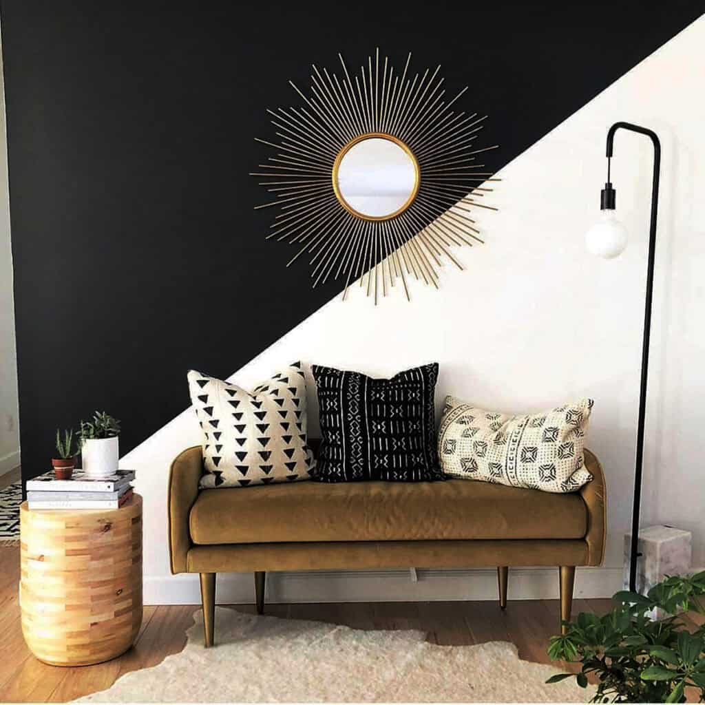 two-tone painted wall