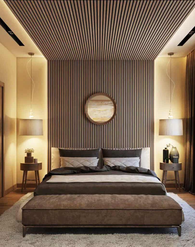 spring bedroom ideas panel wall