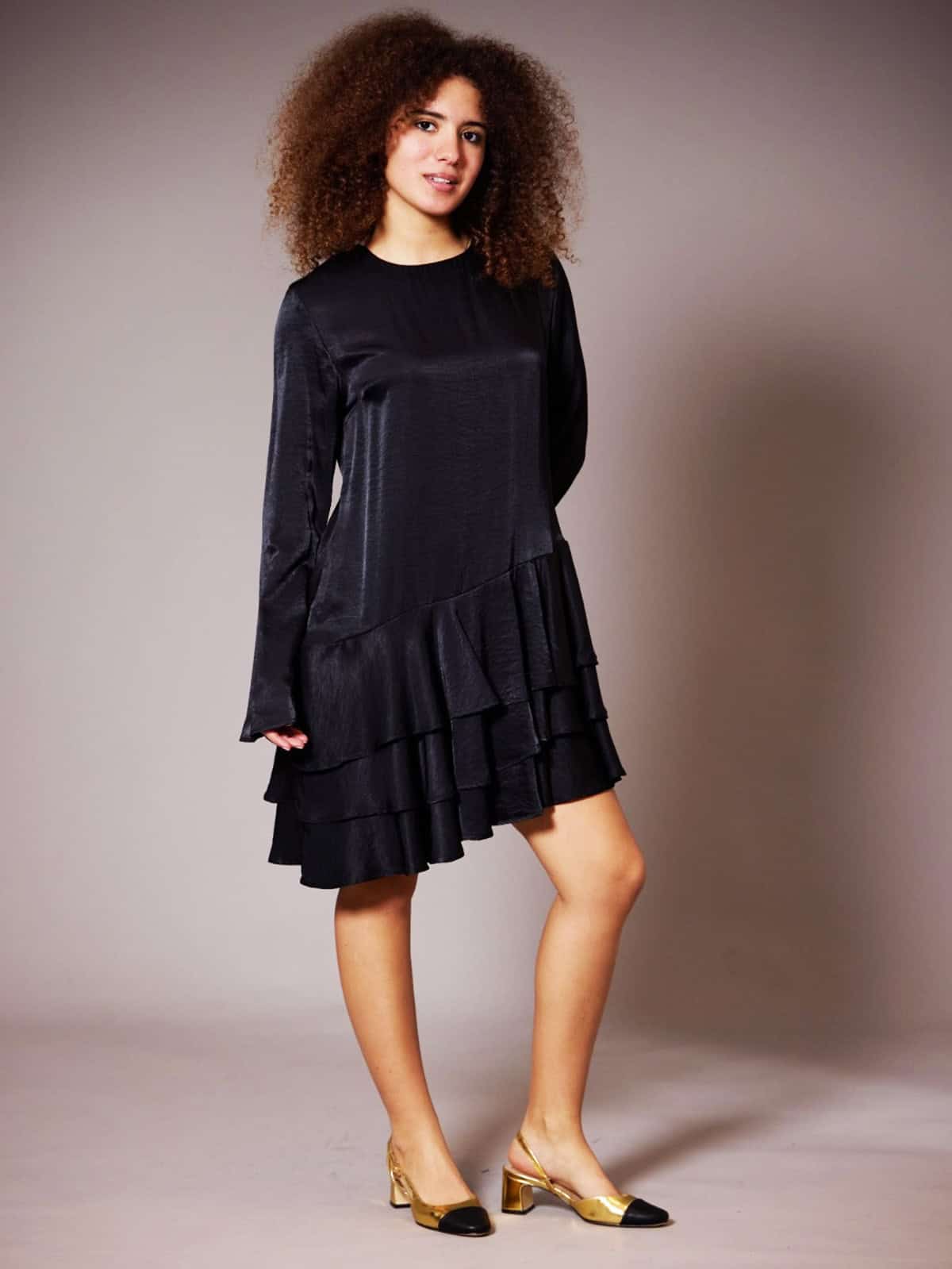 long sleeve black ruffled cocktail dress for every budget