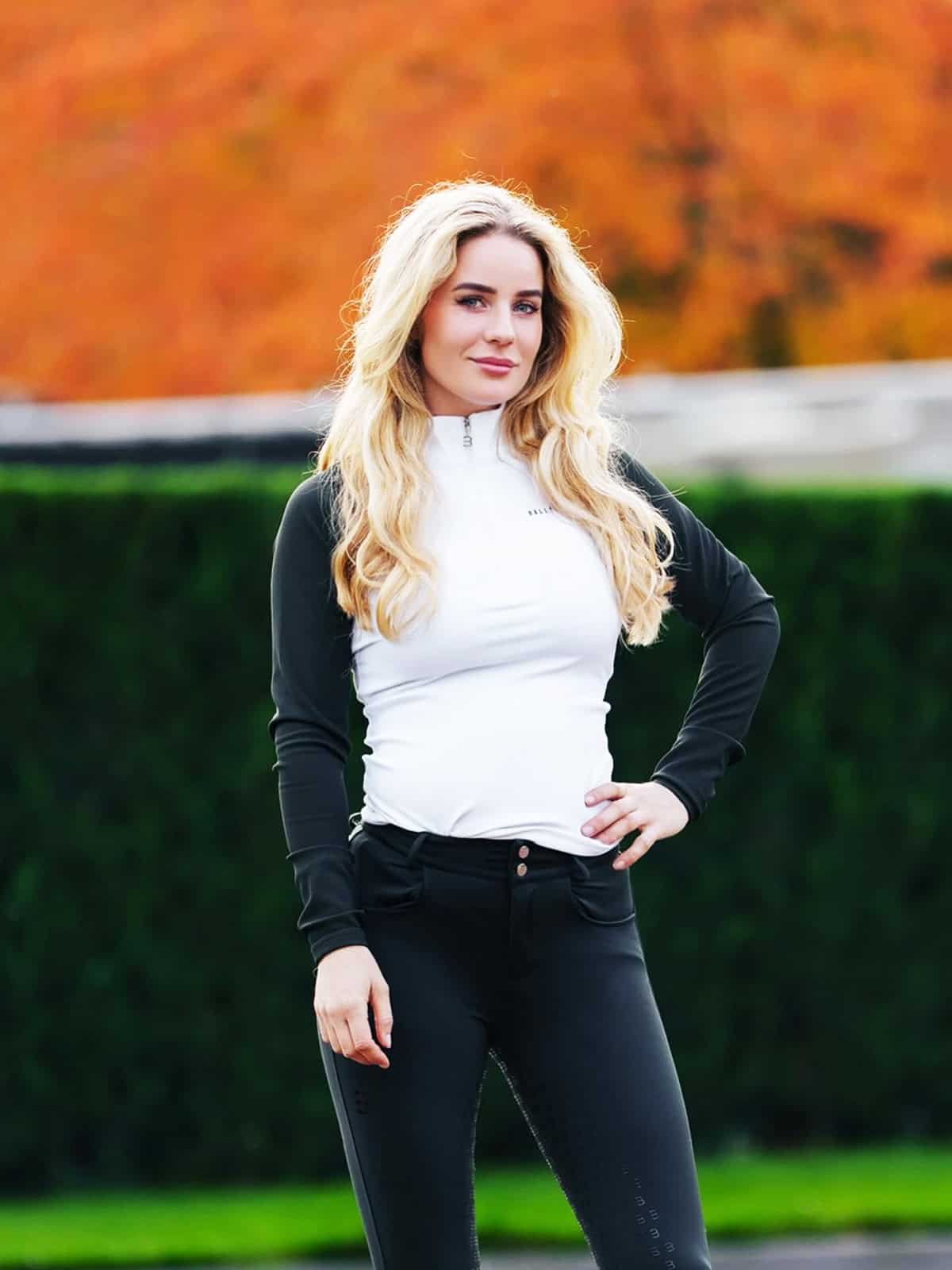 fitted performance top and riding pants equestrian outfit ideas