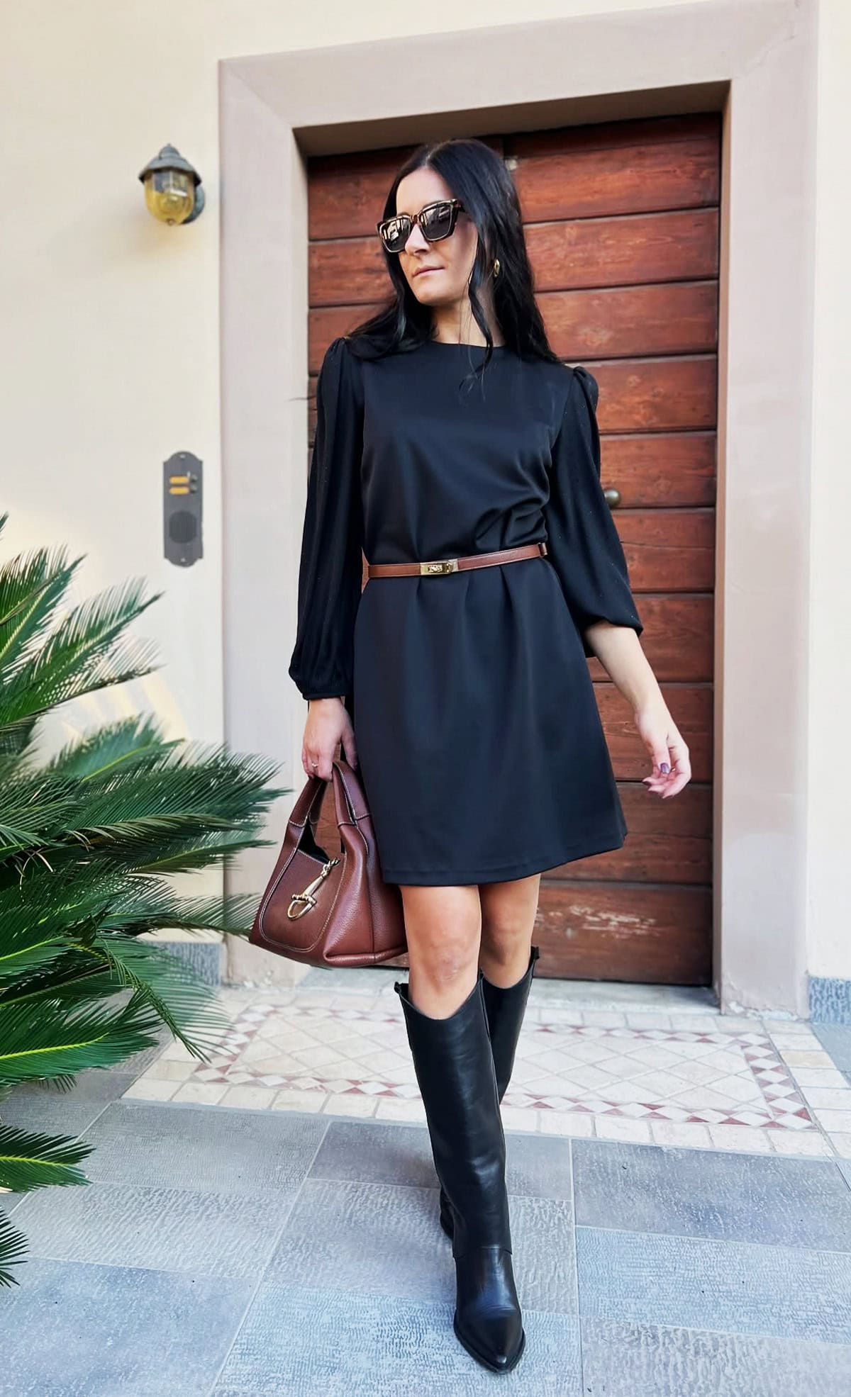 long sleeve black belted cocktail dress for every budget
