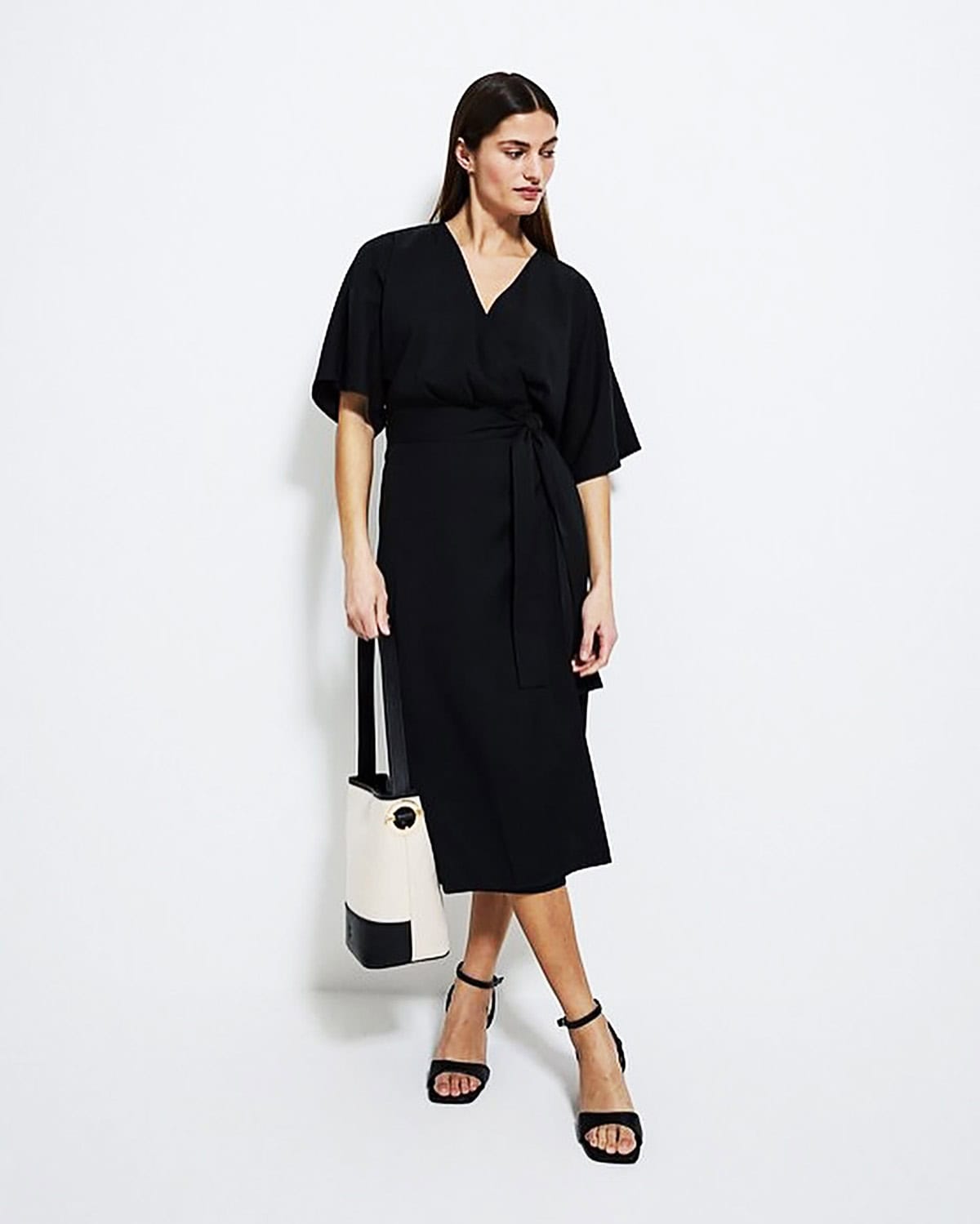 black midi wrap cocktail dress for every budget