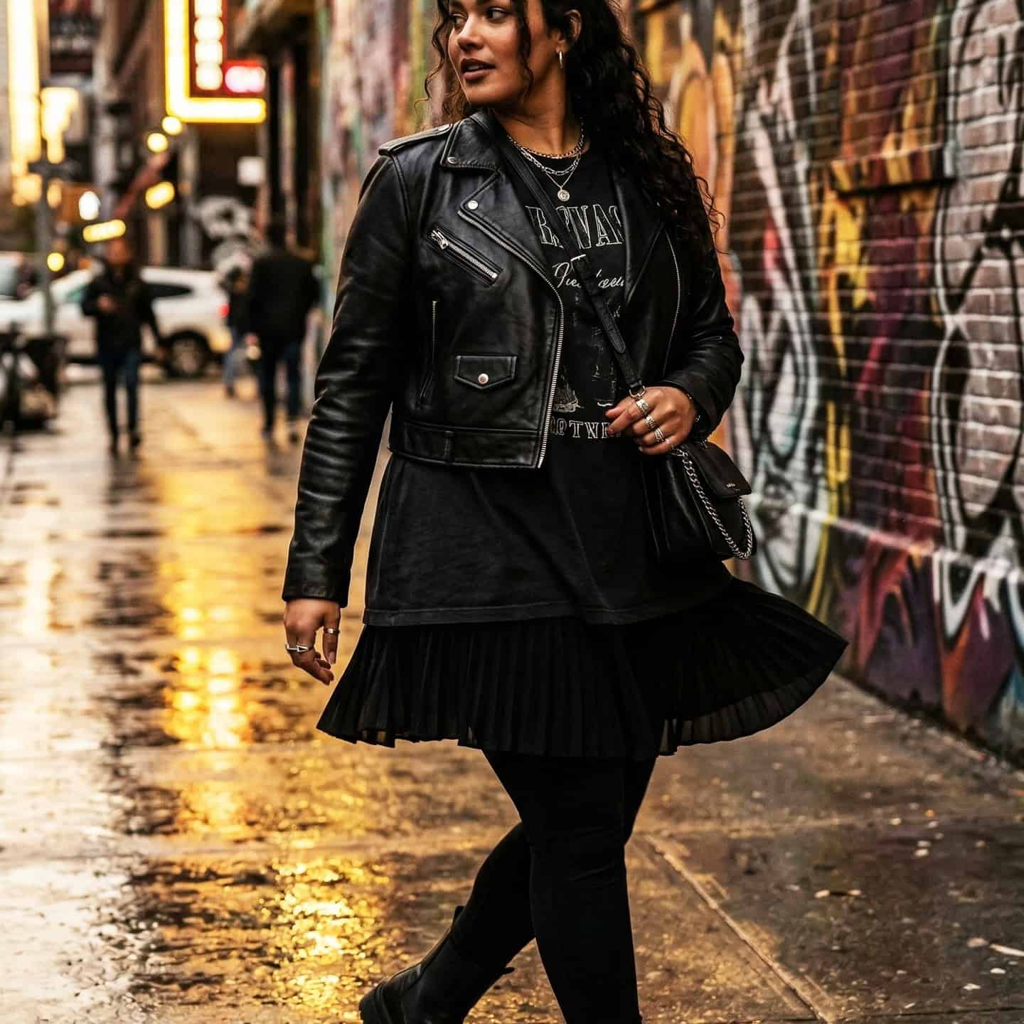 black leggings with skirt