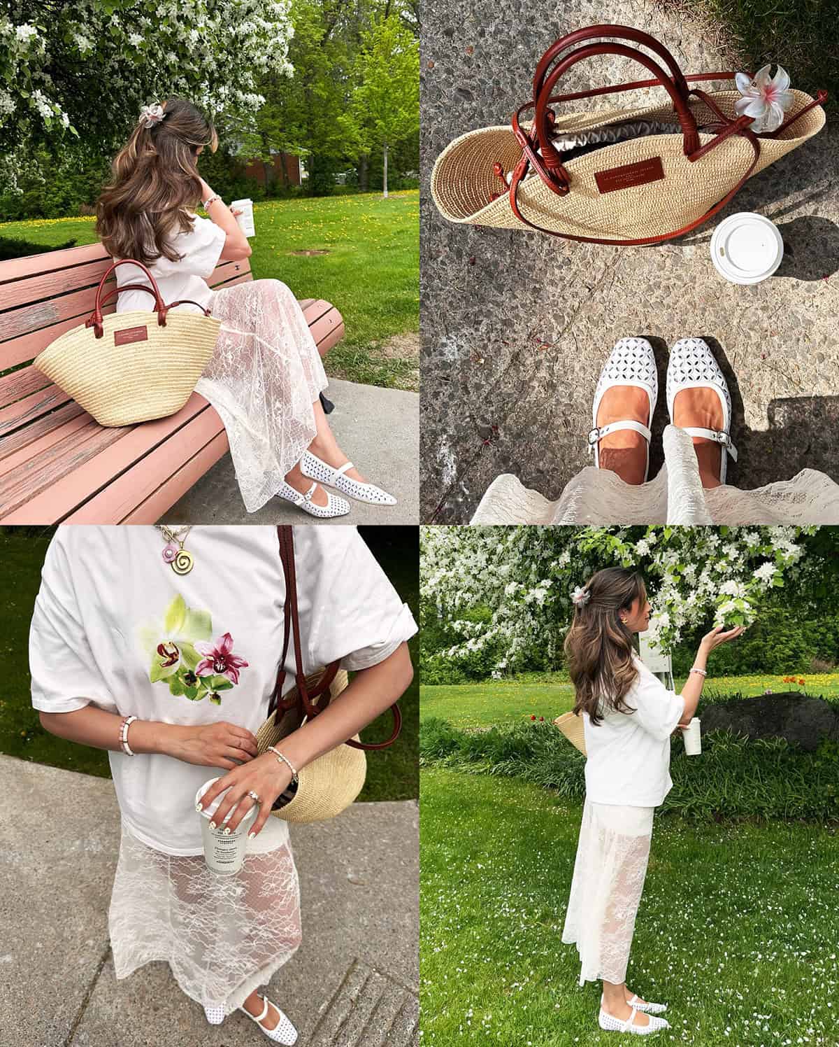 cute outfits summer for women over 30 featuring a lace skirt styled for a feminine summer look