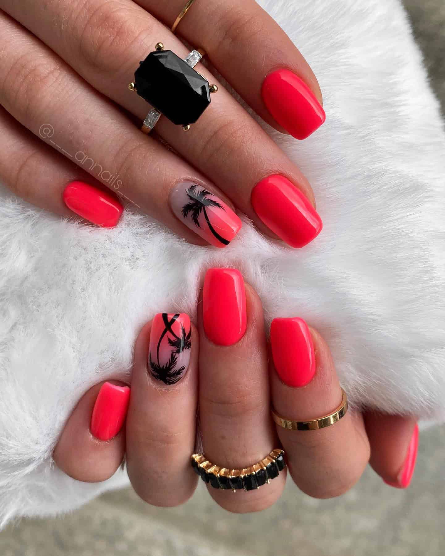neon pink nails, nail art