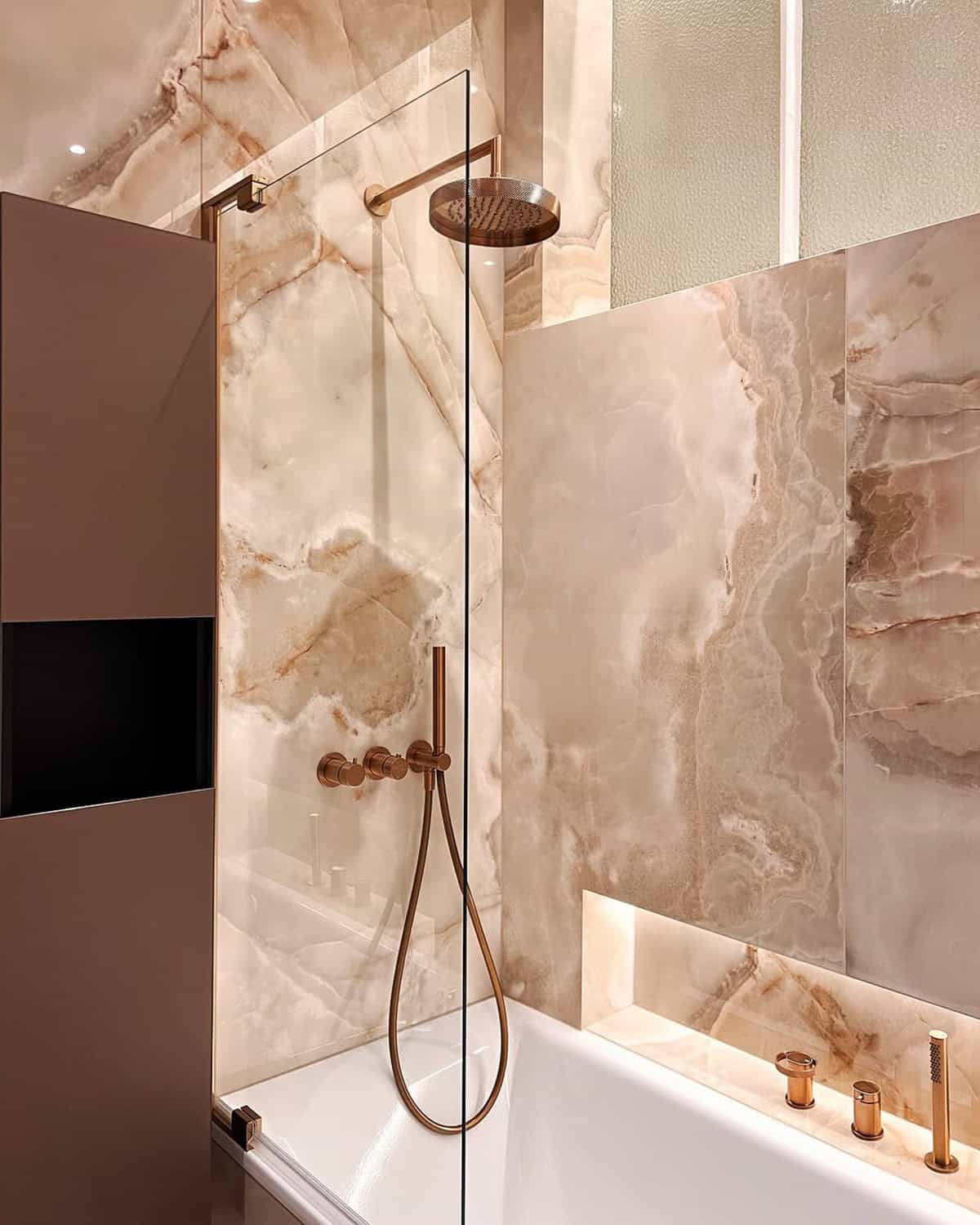 onyx look porcelain shower wall and bath surround bathroom tile ideas