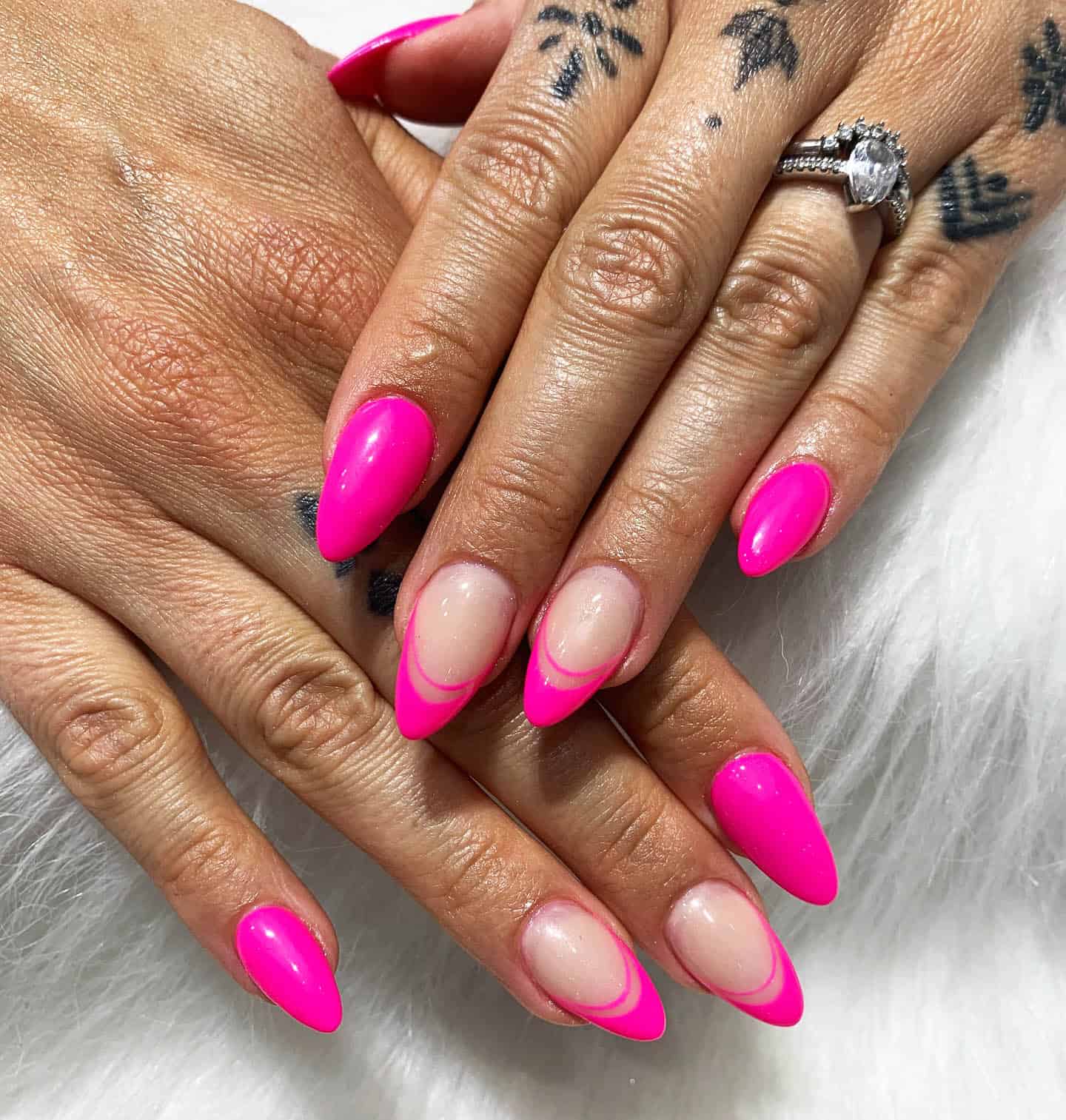 neon pink nails, Pretty Acrylic Nails