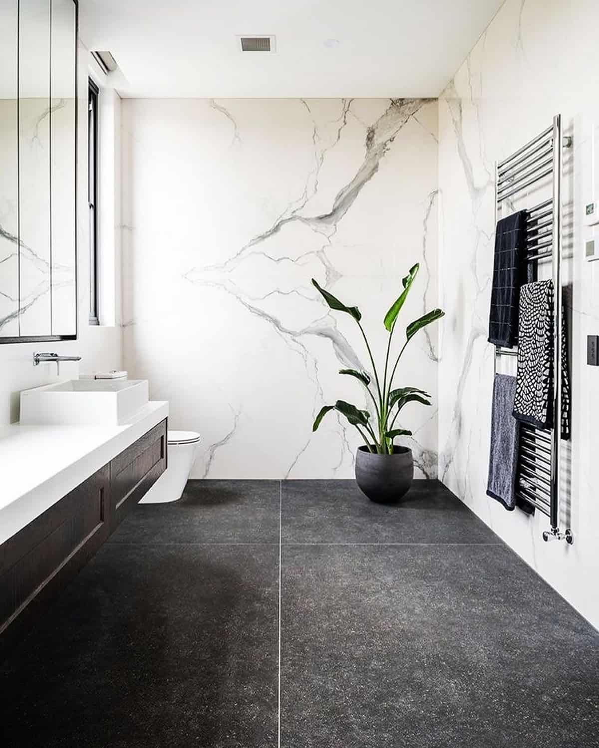 dark charcoal bathroom floor tiles with white walls minimalist modern bathroom black bathroom ideas