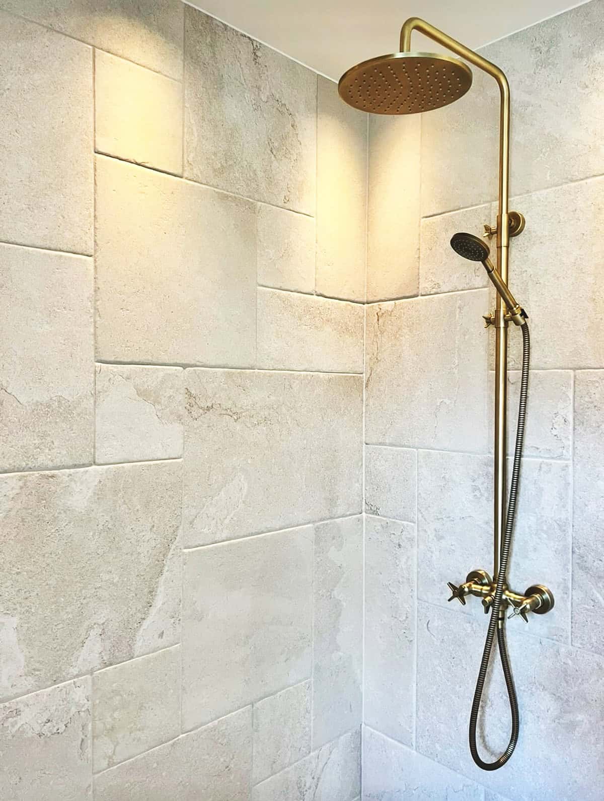 limestone look rectangular shower wall bathroom tile ideas