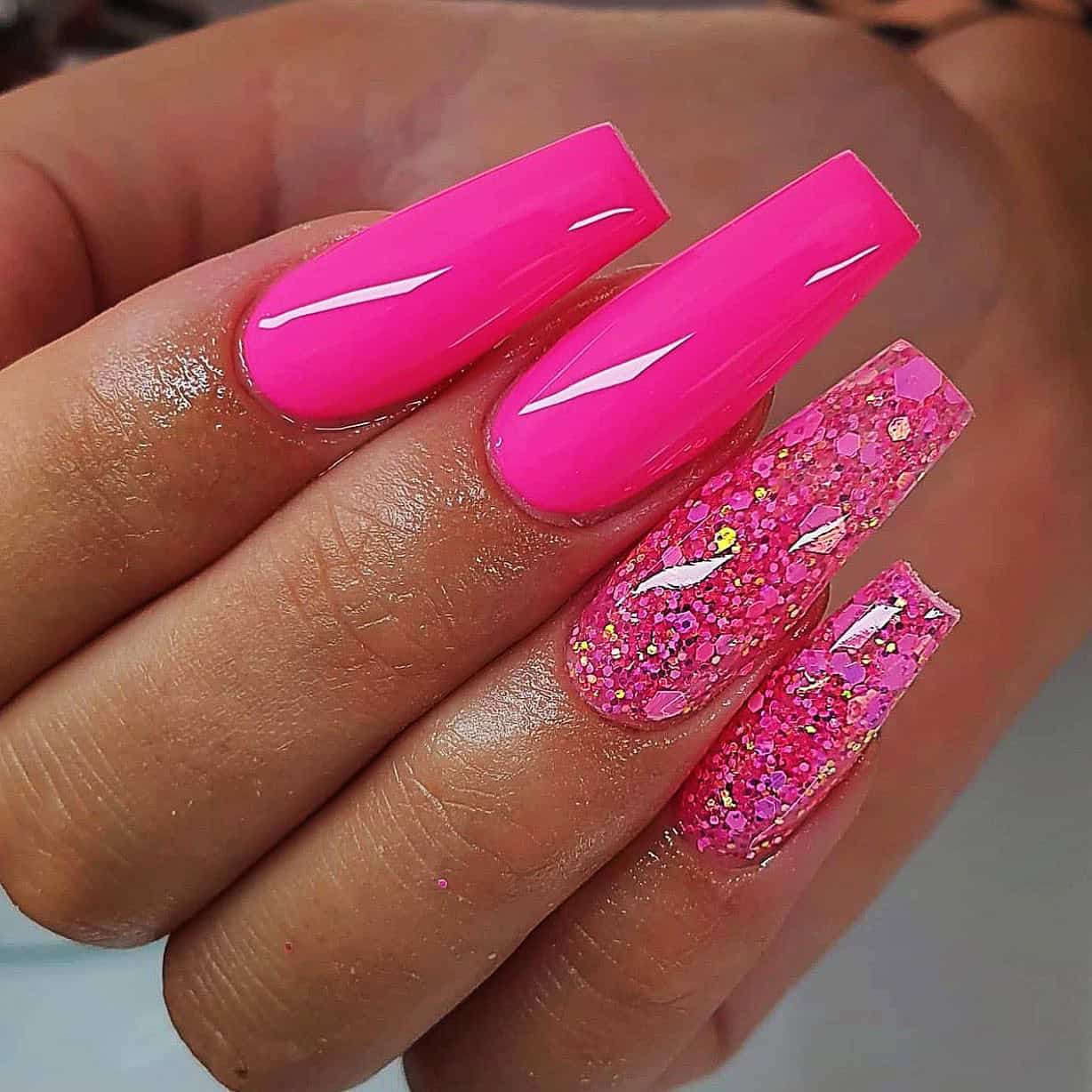 neon pink nails, dream nails