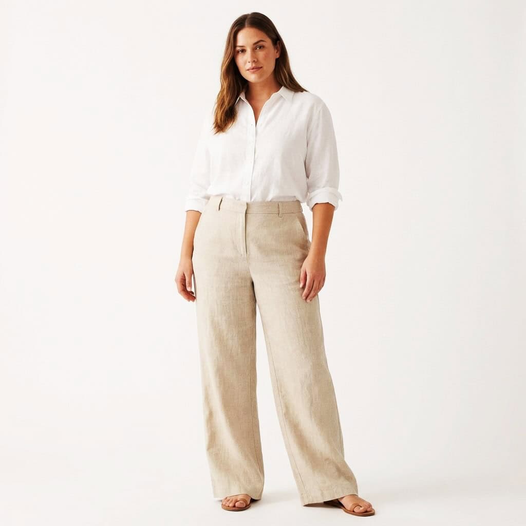 linen trousers with white shirt, luxury summer outfits