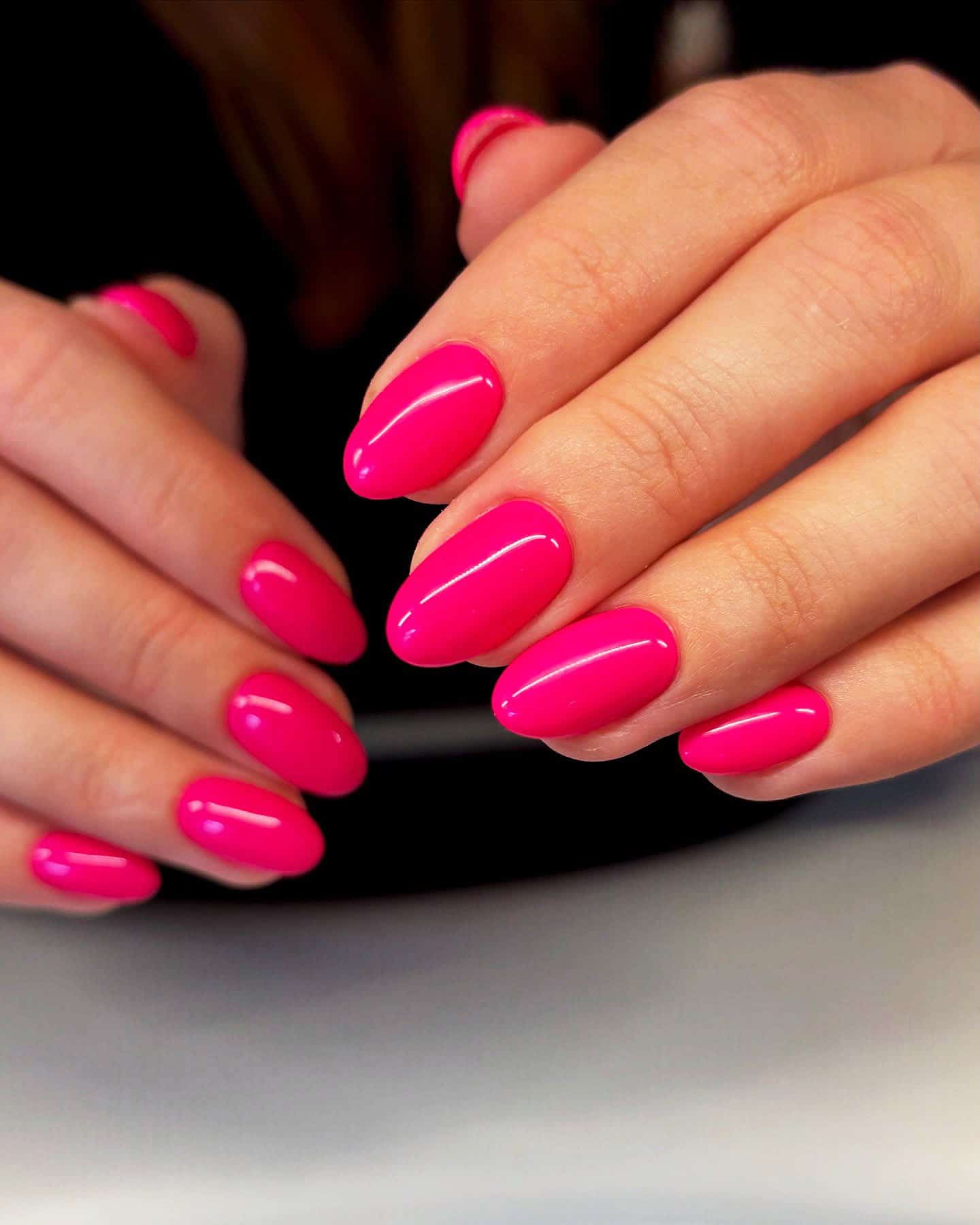 neon pink nails