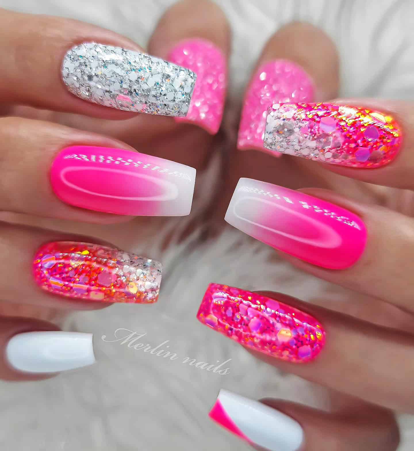 neon pink nails, dream nails