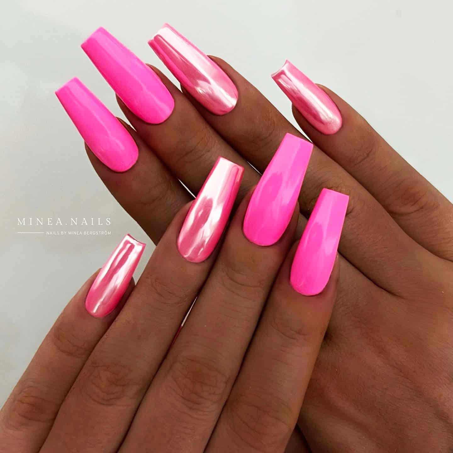 neon pink nails, dream nails
