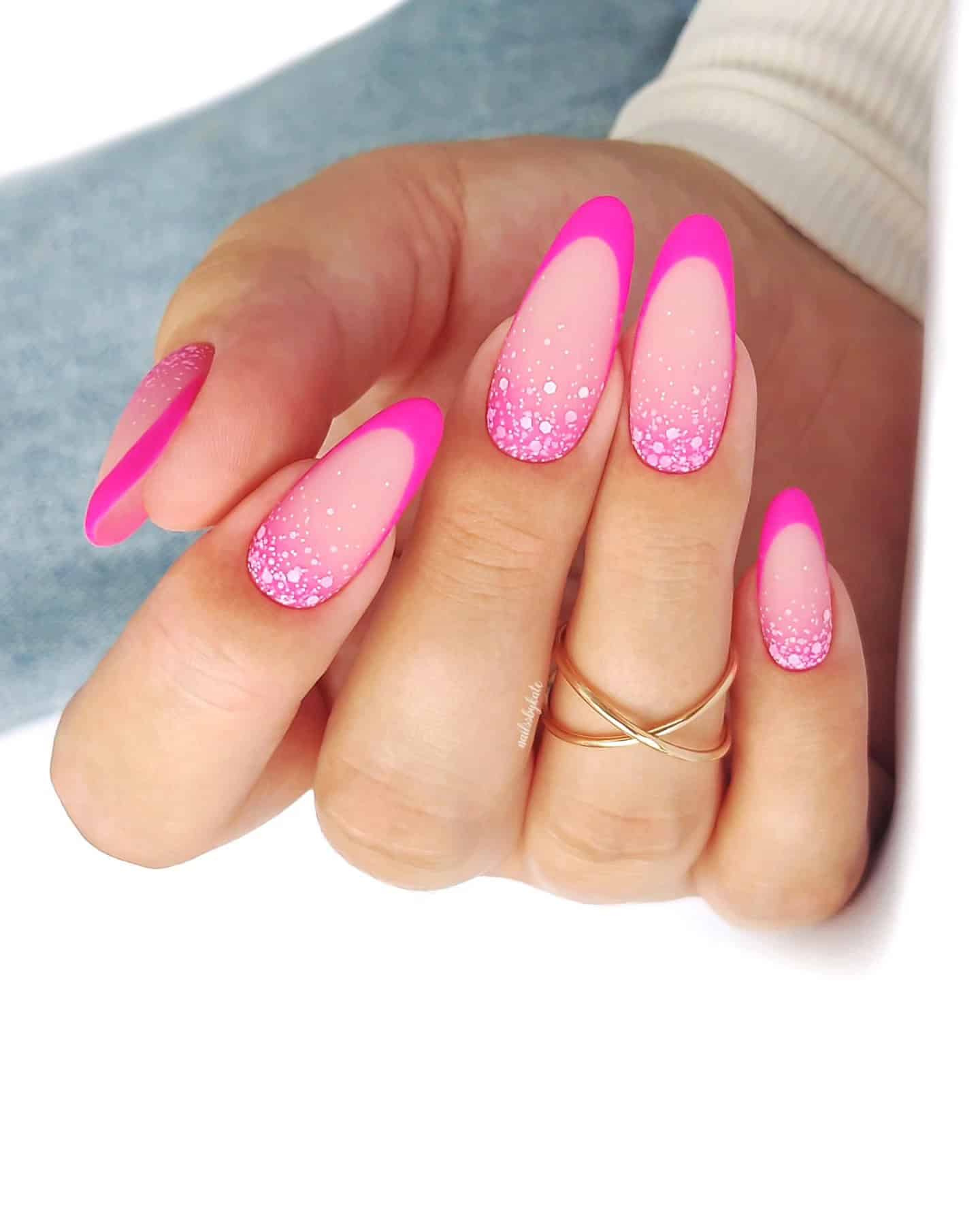 neon pink nails, Pretty Acrylic Nails