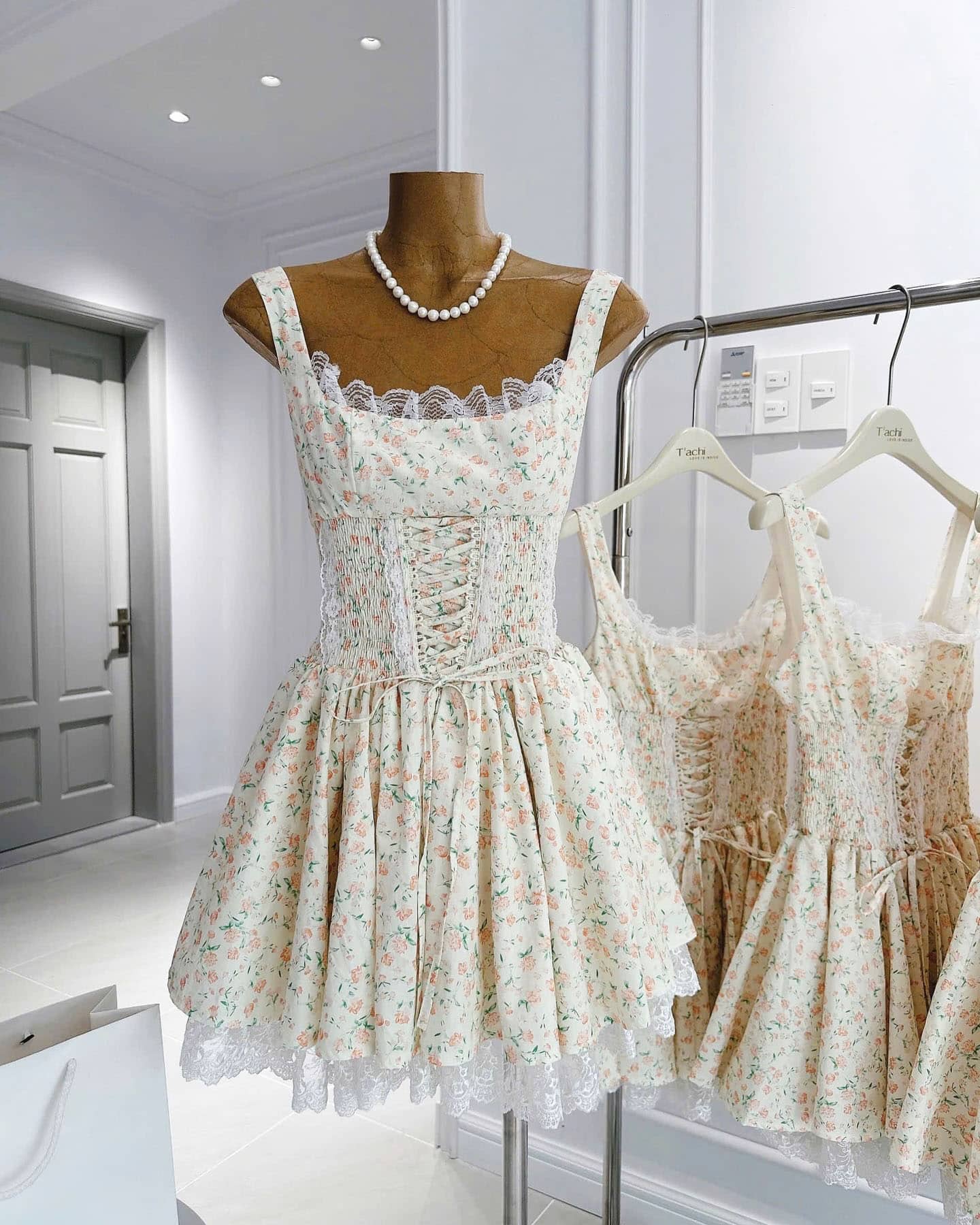 corset top mini cottagecore dress