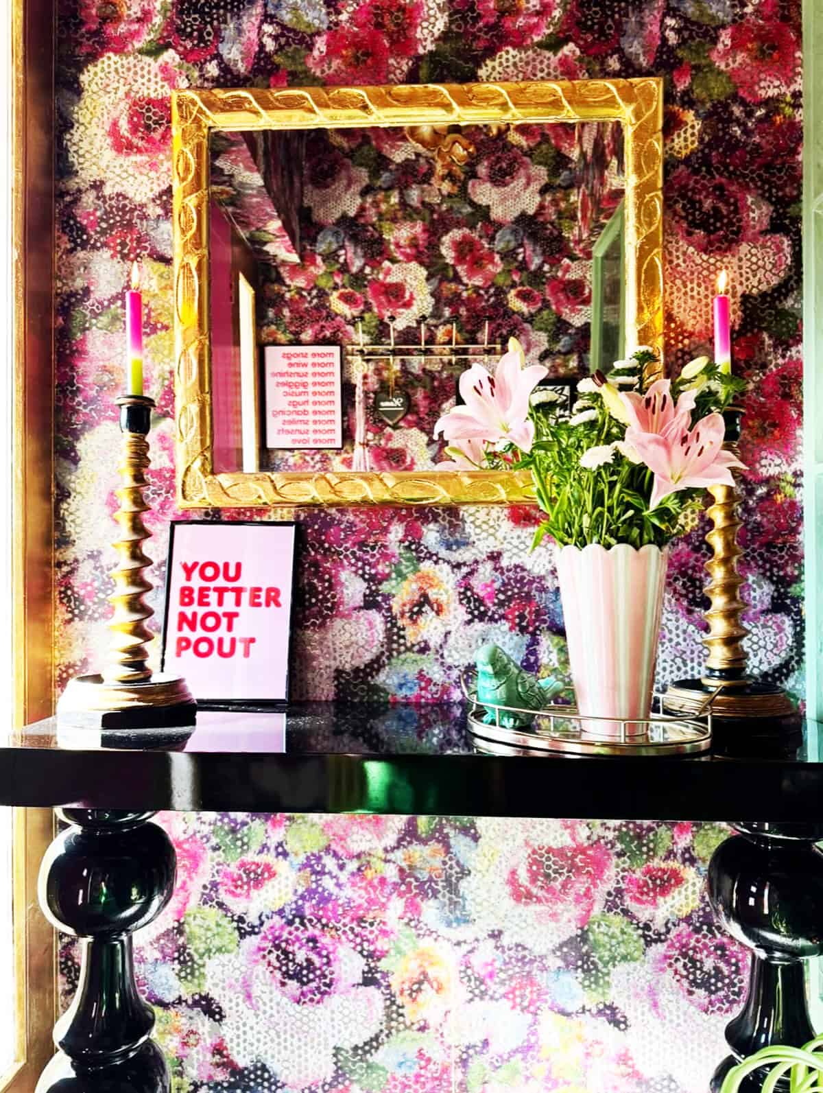 dark pink maximalist floral pink wallpaper ideas home decor