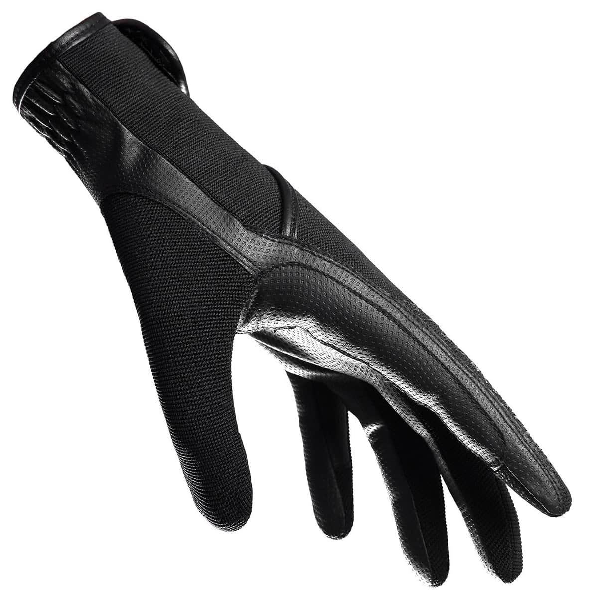 black riding gloves designed for grip during English riding, Best equestrian outfits for English riding