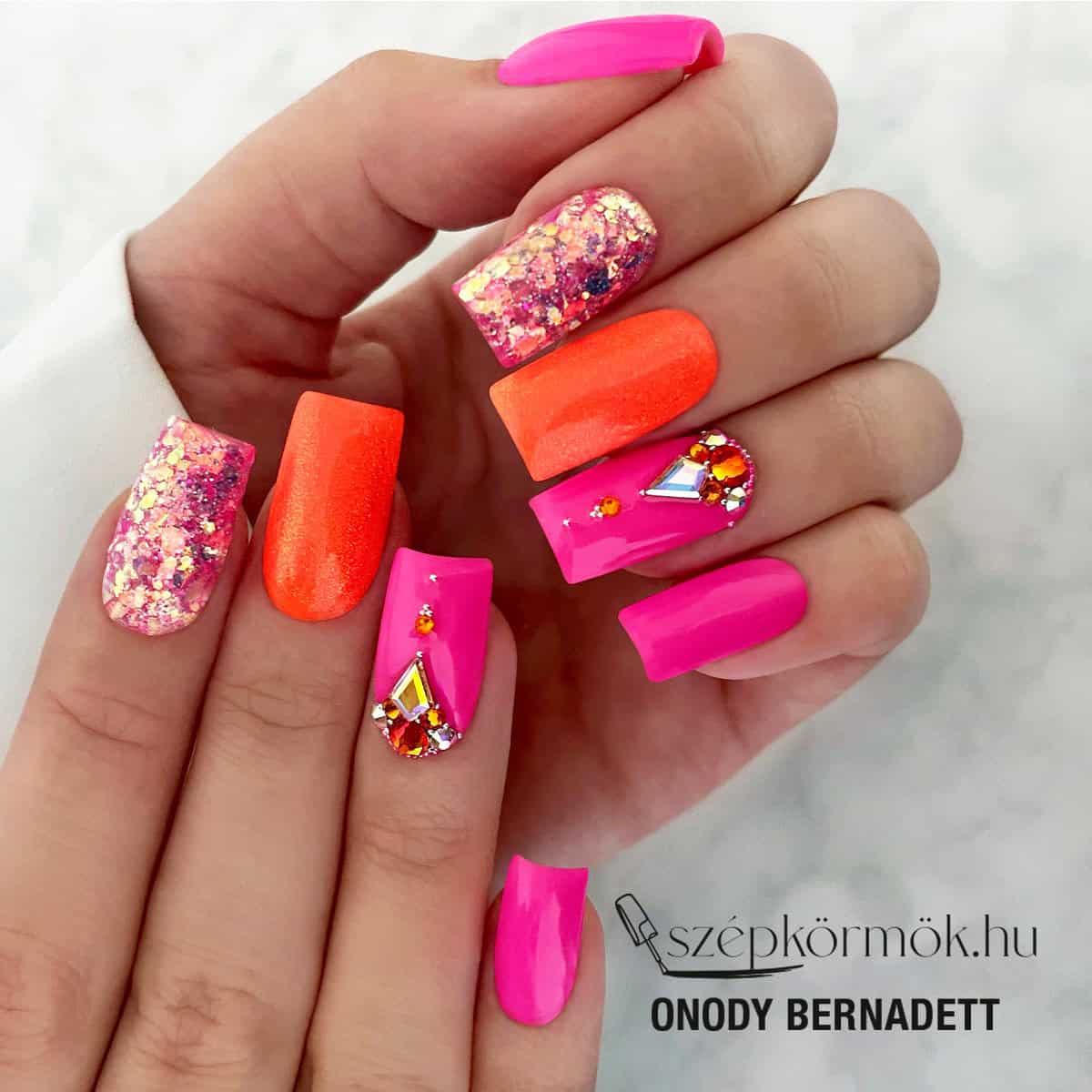 neon pink nails, dream nails