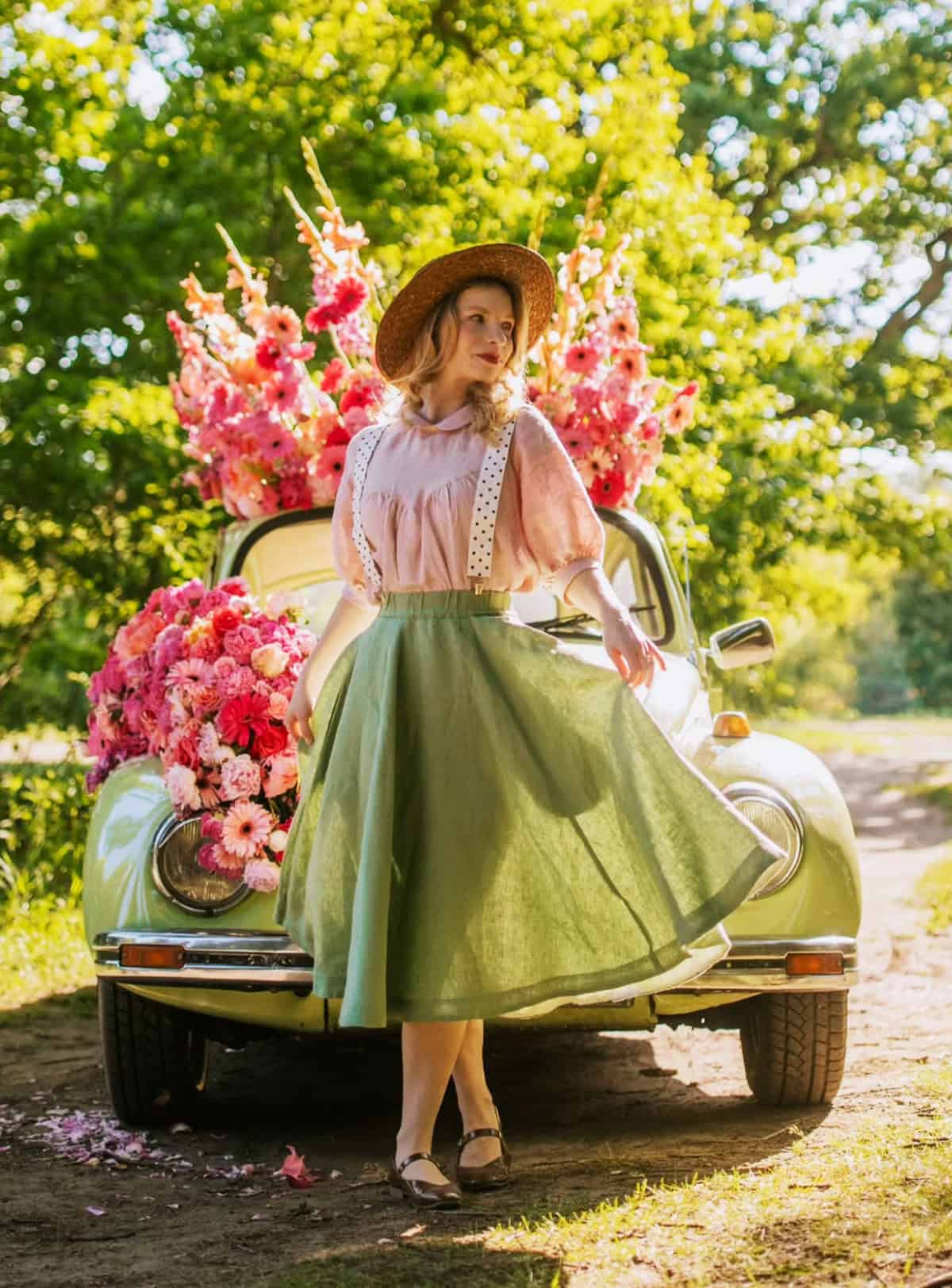 vintage cottagecore outfit with soft romantic textures and feminine styling cottagecore summer dresses