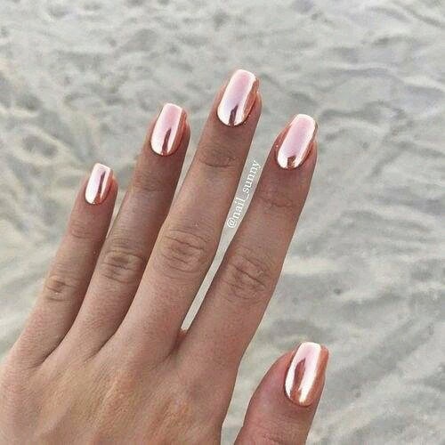pink chrome nails for summer weddings
