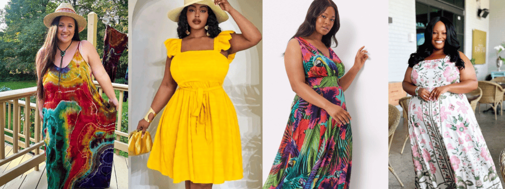 sundresses for plus size women image collage