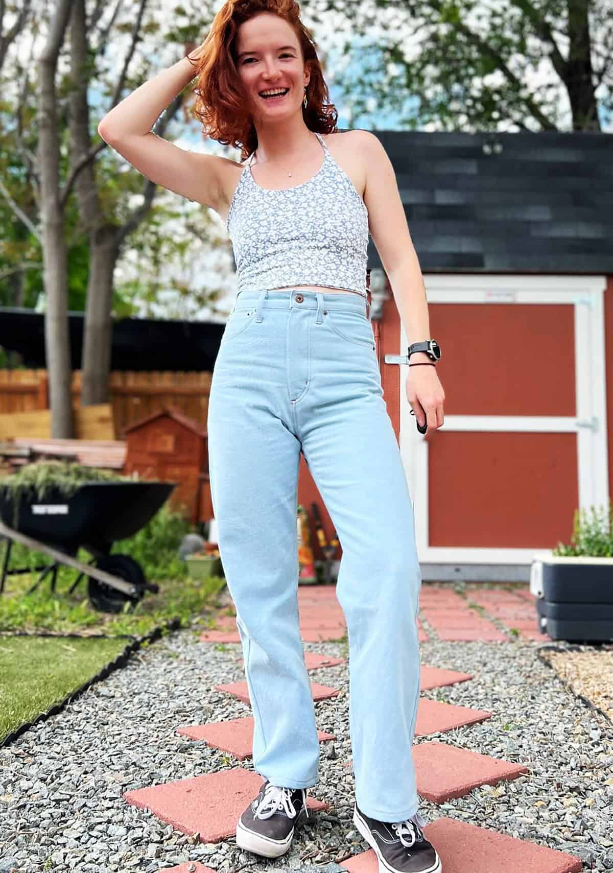 floral halter crop wide leg jeans looks for summer