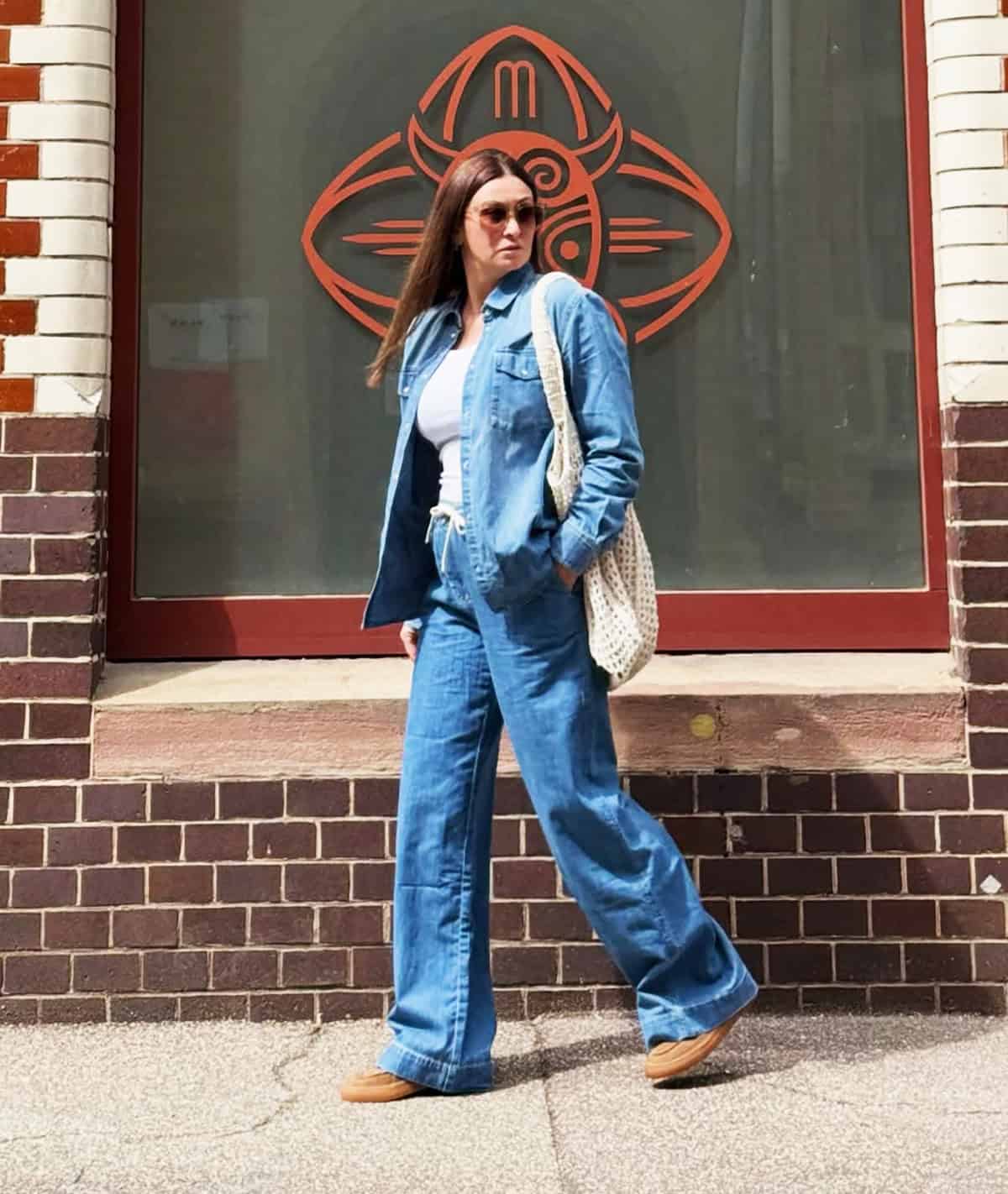 denim shirt wide-leg medium jeans for casual friday