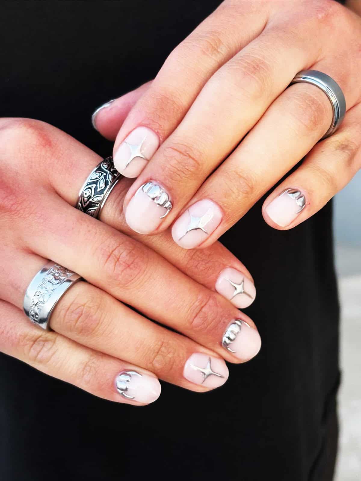 nude abstract men's nails