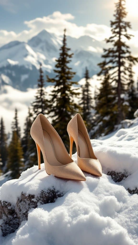 Trendy women's alpine oat wedges on a cozy backdrop