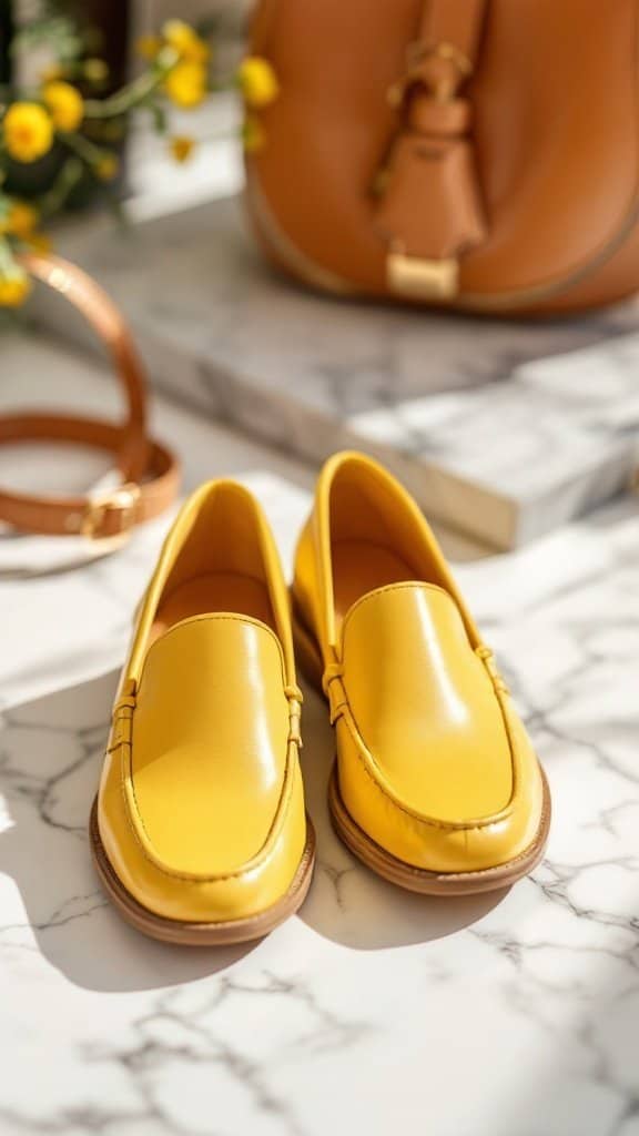 Butter yellow loafers