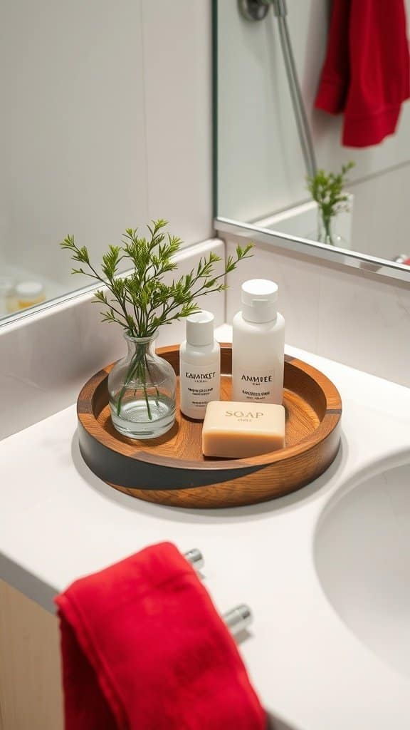 Decorative trays for small bathroom storage ideas