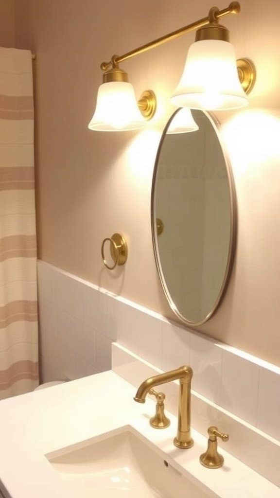 Before and after comparison of bathroom lighting upgrades