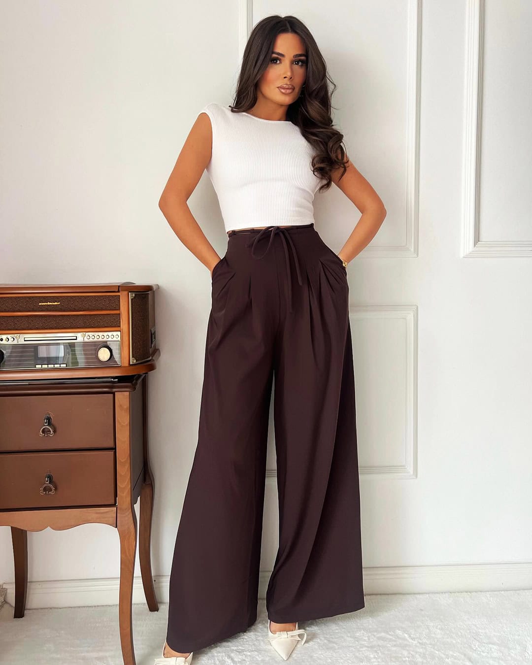 office outfits wideleg pant with fitted top