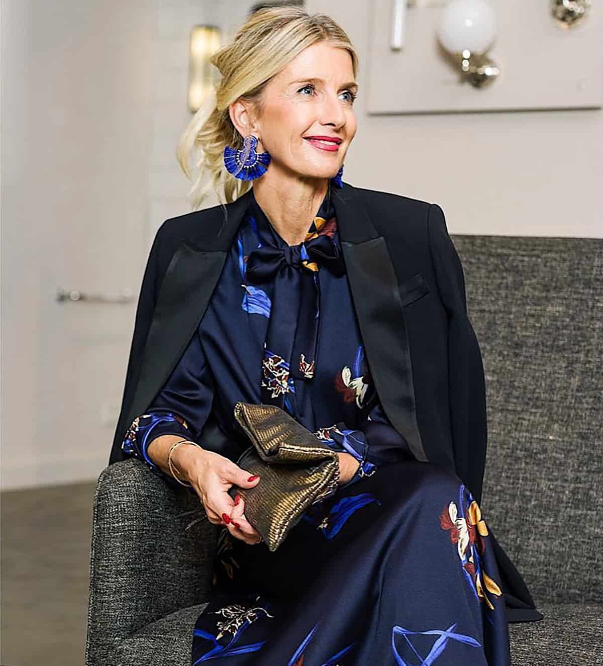 statement earrings paired with a simple outfit