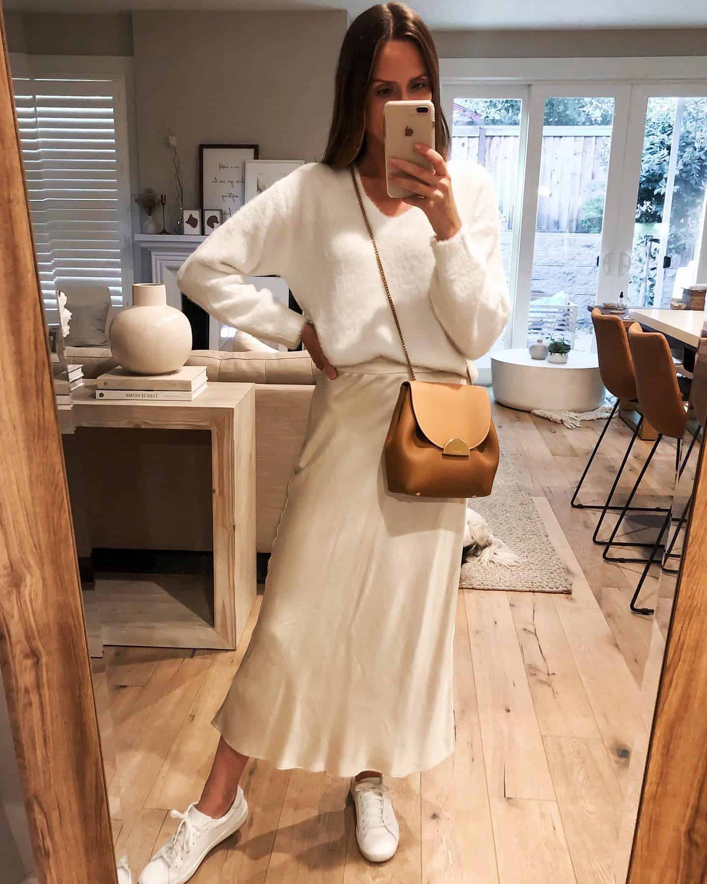 office outfits midi skirt + sweater