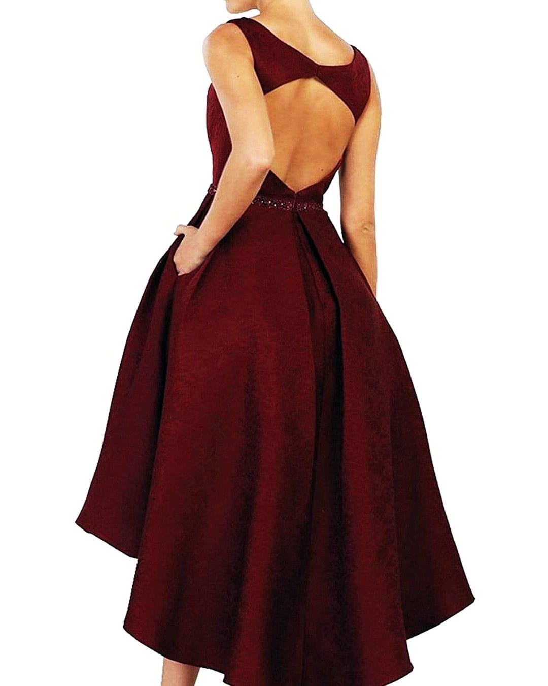 wind colored cocktail dress with back cutout detail, cocktail dress code