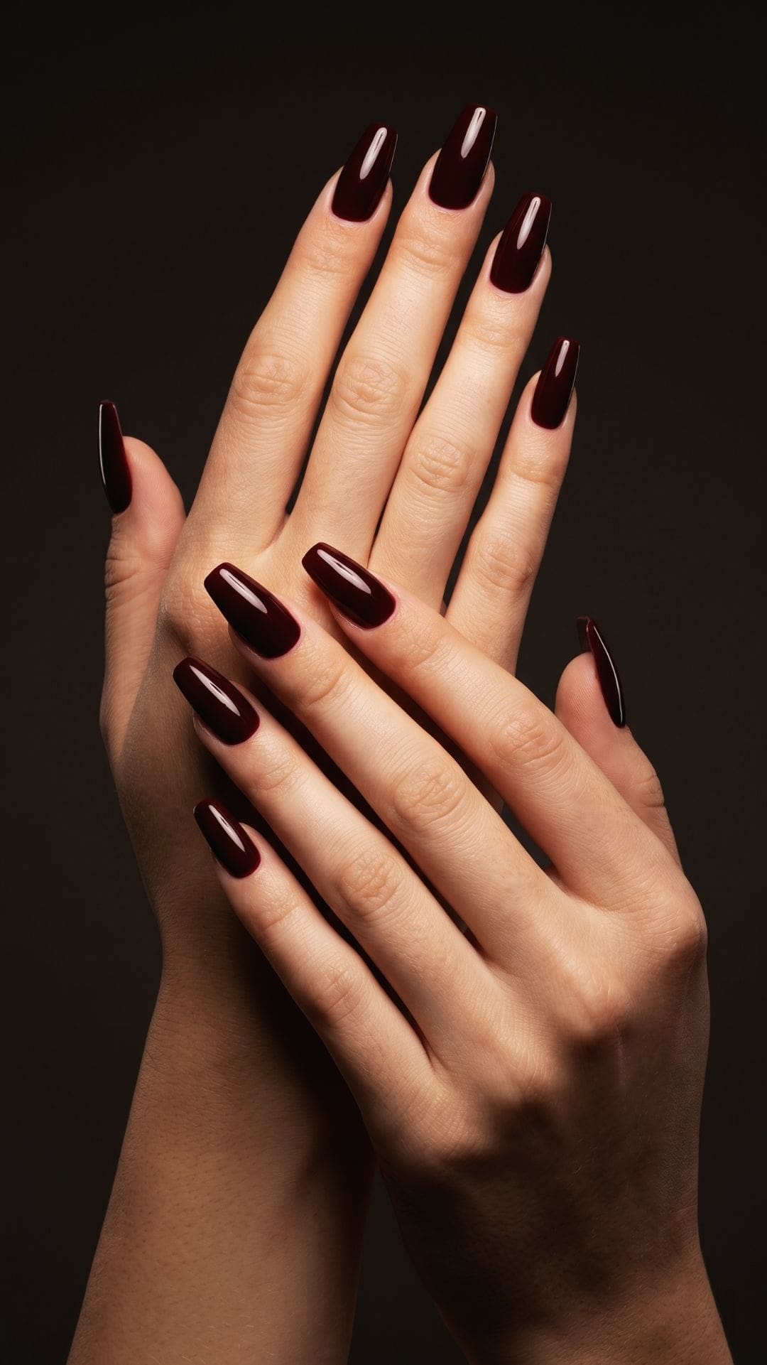 oxblood red baddie nails