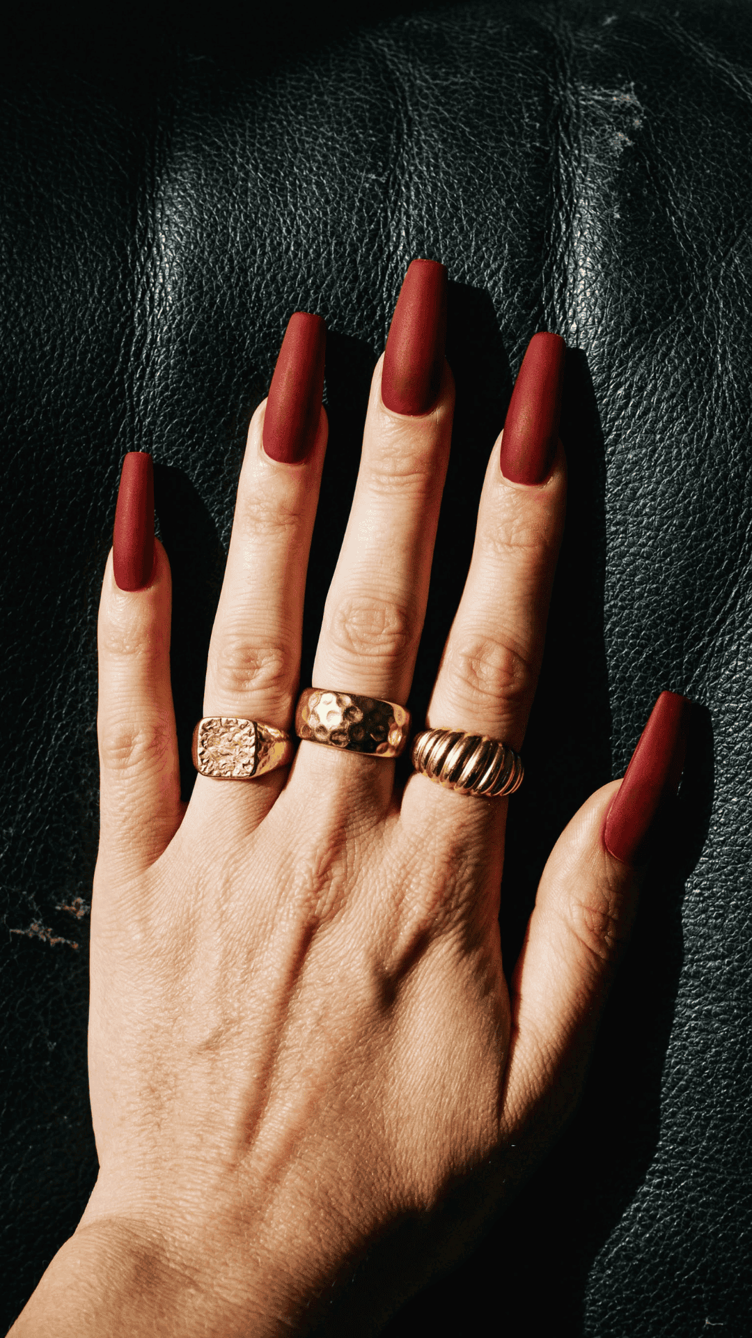 matte red baddie nails