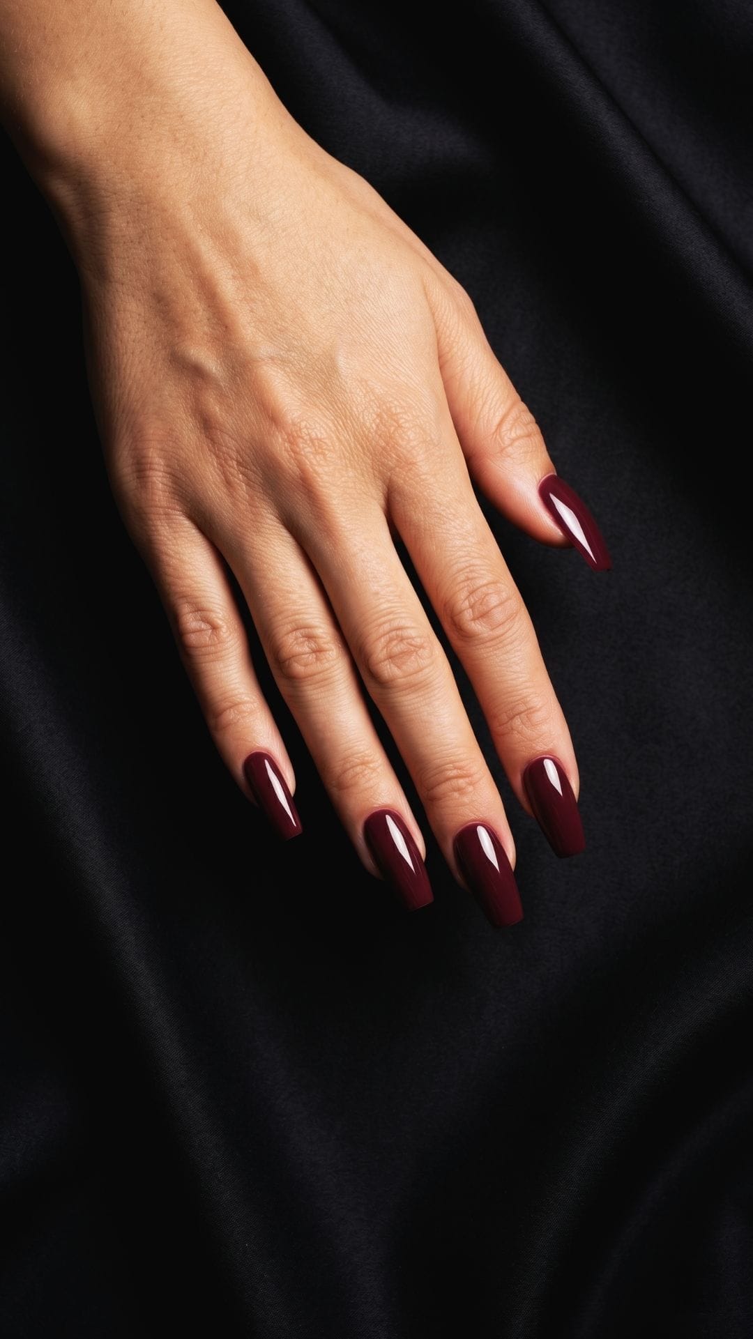 wine red baddie nails