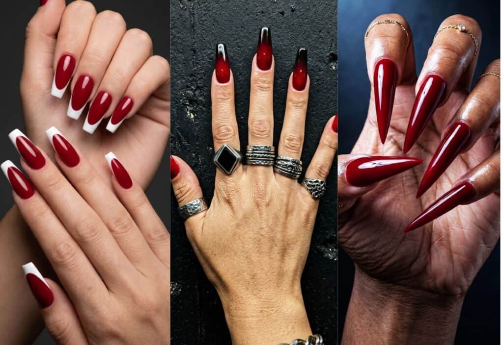red baddie nails collage cover image
