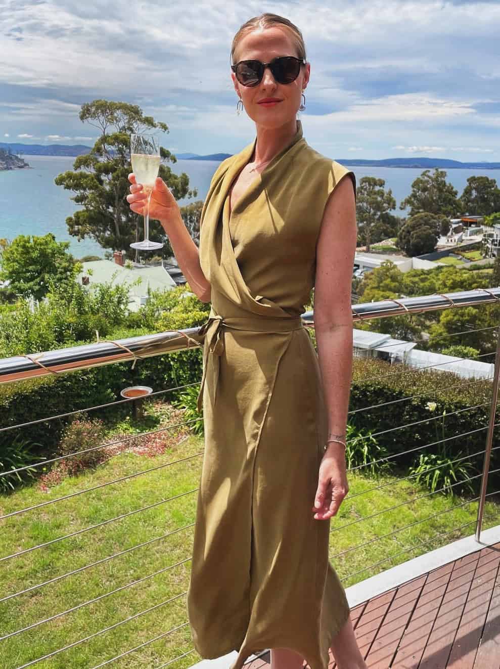 green sleeveless wrap dress, summer dresses for the office