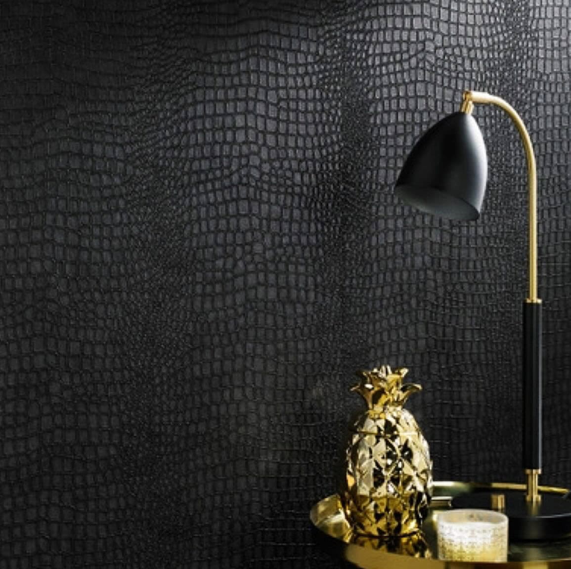 leather look black wallpaper