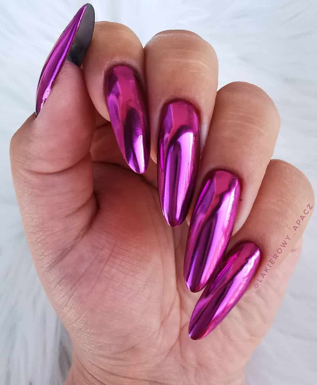 pink chrome nails