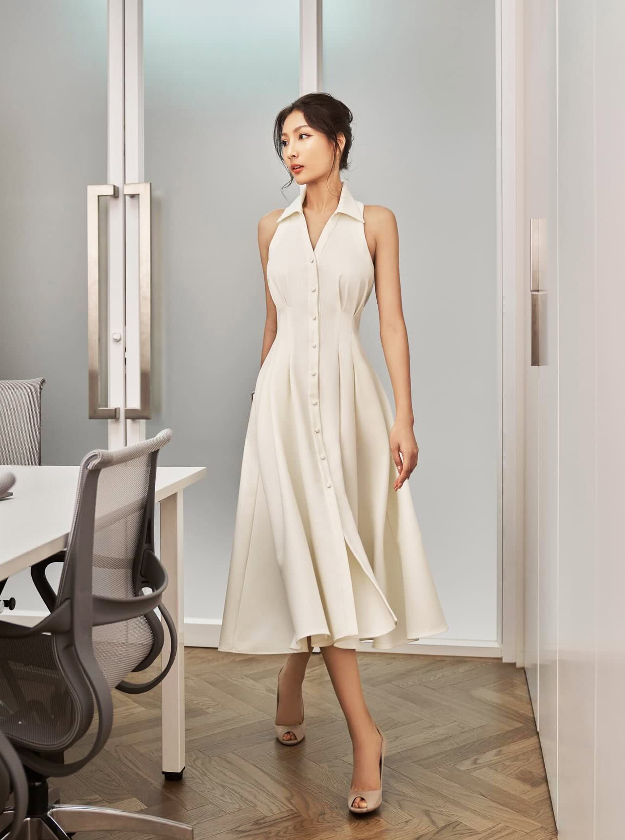 fitted sleeveless shirt dress, summer dresses for the office