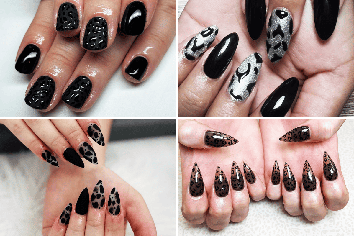 Glossy, Matte, and Bold Black Leopard Print Nails You Will Want To Save